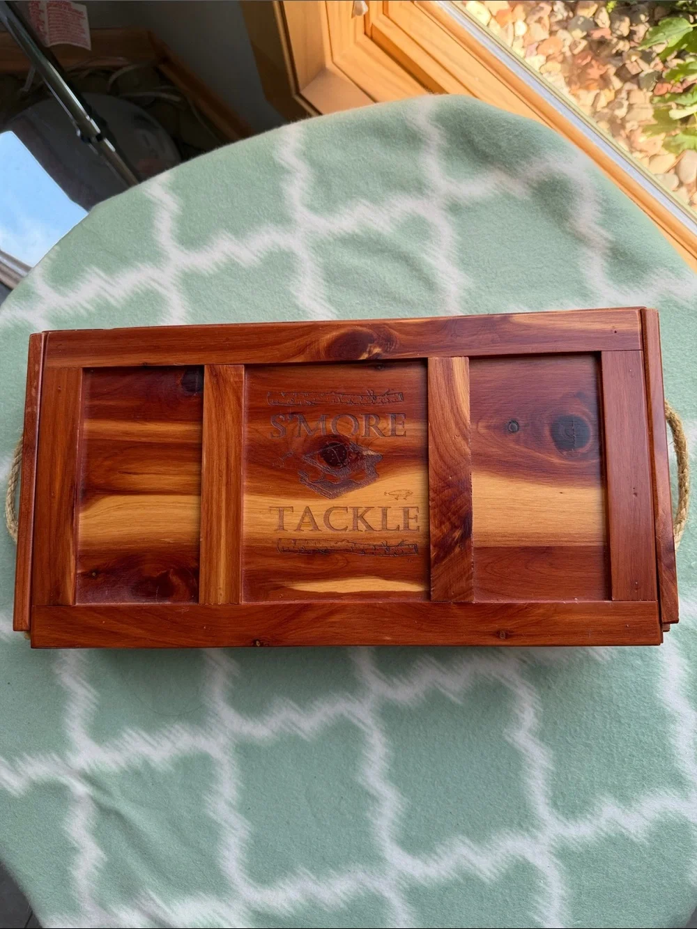 Wooden S'more Tackle Box - Rustic Cedar Finish - Handcrafted